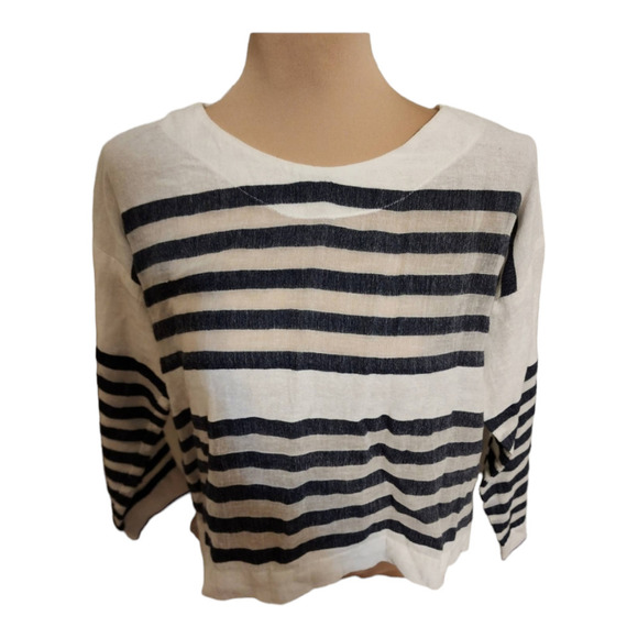 Lemlem striped cotton boxy blouse size medium - Picture 1 of 8